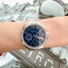 Fossil BQ3720 Multifunction Silver Tone Stainless Steel Blue Dial Watch