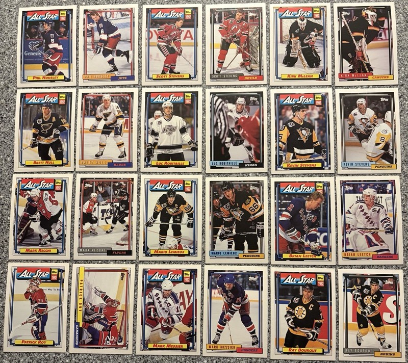 1992 Topps Hockey All Stars Lot Of 24 NHL Stars N/M Condition!