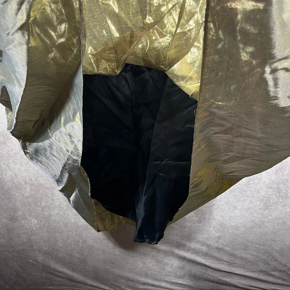 Vintage 90s Scott McClintock Gown Dress Womens 6 Black Lame Gold Formal Ball - Image 4 of 4