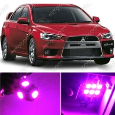 8 x Premium Hot Pink LED Lights Interior Package Kit for Lancer Evo X