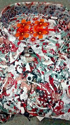 NWT Robert Graham men's L long sleeve button down Shirt Abstract Paisley Classic