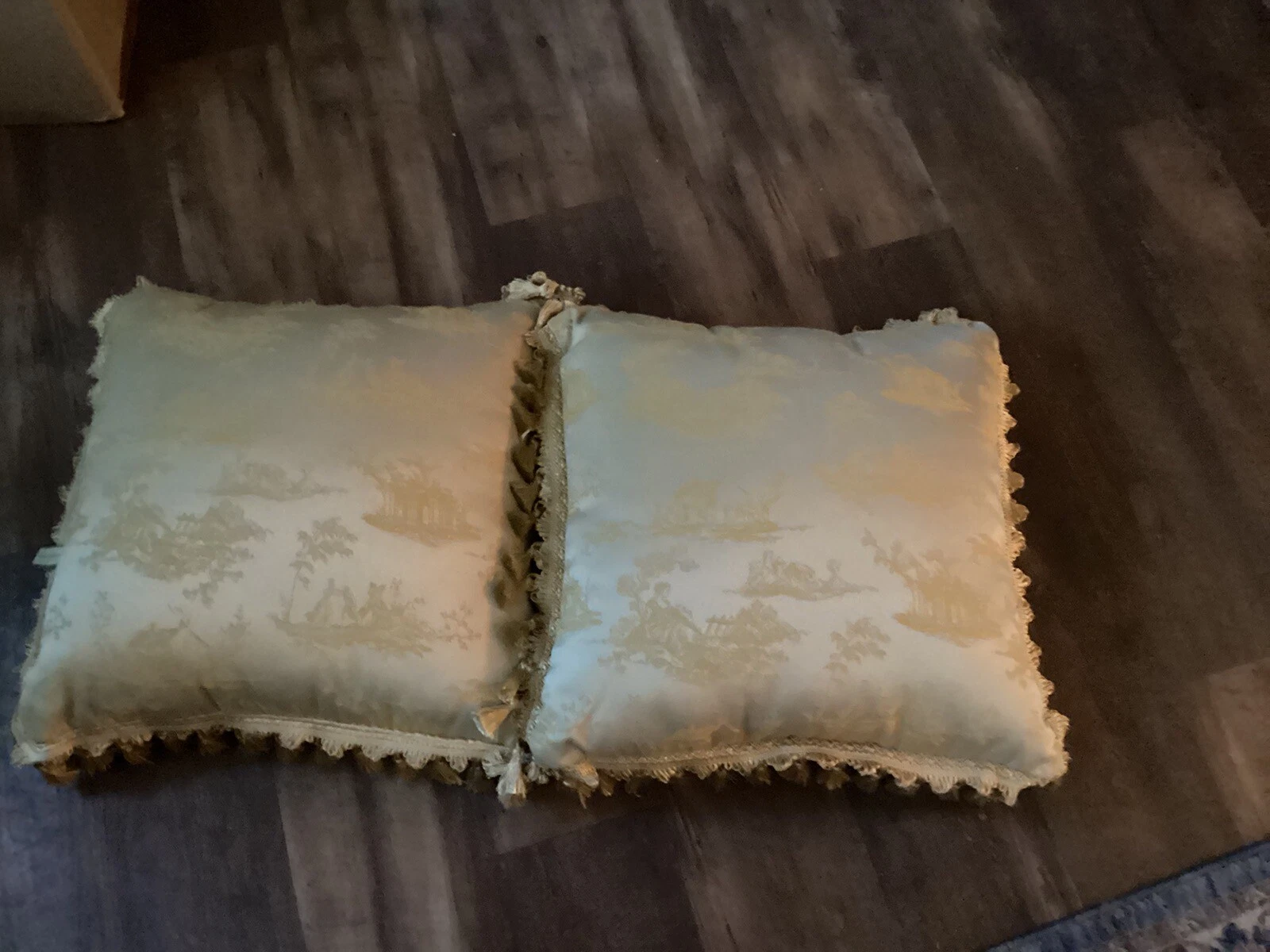 Goldberg Tassel PAIR Throw Pillows Old City Damask Square