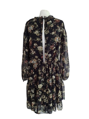 Wilfred Womens Black Floral Frilled Neck Long Sleeve Floaty dress. XS/UK 6-8. - Picture 3 of 12