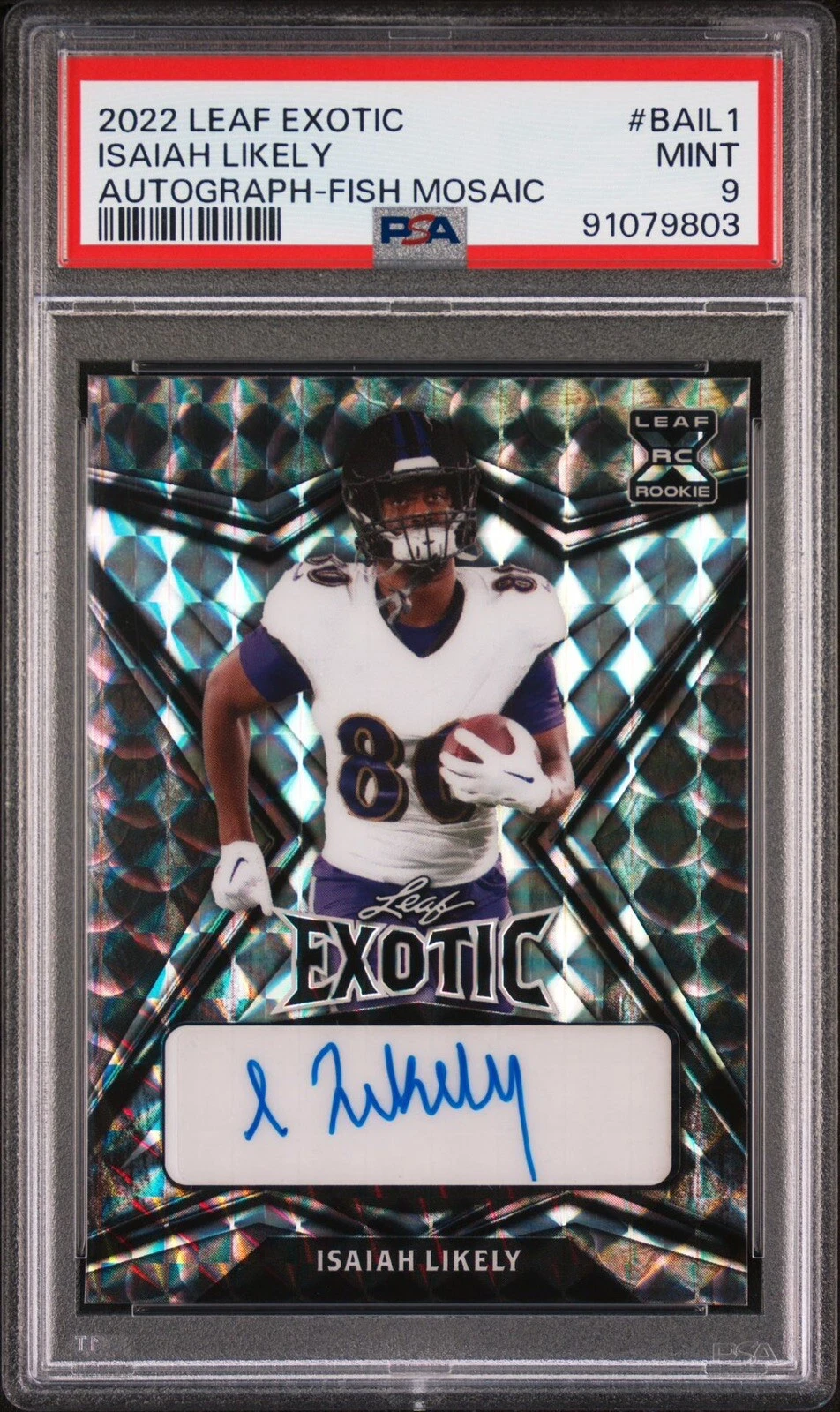 Isaiah Likely Leaf Exotic Autographs #BAIL1 Fish Mosaic