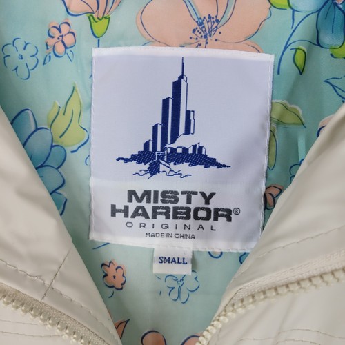 Misty Harbor Size Small Jacket Rain Coat Slicker Full Zip Up Hooded PVC Floral - Picture 5 of 6