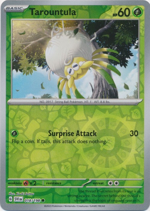 Reverse Holo Tarountula   018/198 Common  Scarlet & Violet Base Set Pokemon TCG