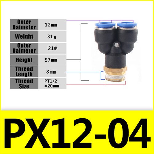 Pneumatic Push In Fitting Air Water Pipe Connectors Hydraulic Push Fit 4/6~16 mm - Picture 197 of 254