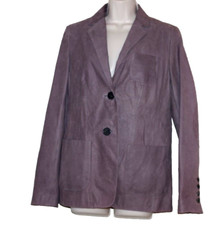 Windsor. Taupe Suede Calf Leather Blazer Jacket Womens Size:40