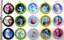 15 Frozen Flat Special Color Bottle Cap Necklaces Set 06