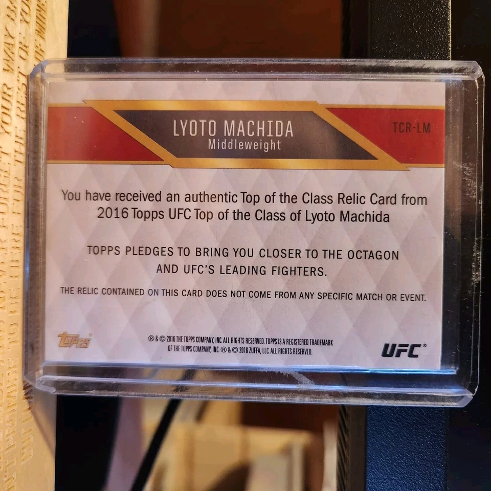 2016 Topps UFC Top of the Class Relics /199 Lyoto Machida #TCR-LM  - Image 2 of 2