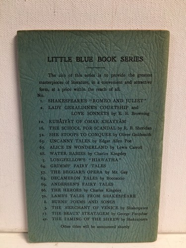 Vintage Poetry Book Longfellow’s Song Of Hiawatha Little Blue Book Series No. 5 - Imagen 2 de 6