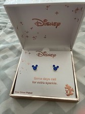 Disney Jacmel Jewelry Mickey Mouse Earrings, Fine Silver Plates, Brand New