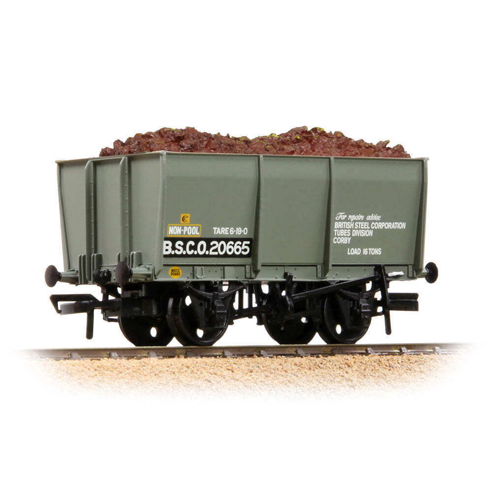 Bachmann 37-400B OO Gauge 16T Steel Slope-Sided Tippler Wagon BSC Grey [WL]