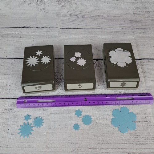 STAMPIN UP LOT 3 PAPER PUNCHES Scrapbooking Crafting Flowers Floral Petals - Picture 2 of 16