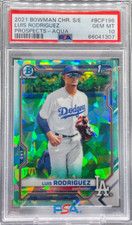 2021 Bowman Chrome Sapphire Luis Rodriguez Prospect 1st AQUA 79/99 PSA 10 GEM
