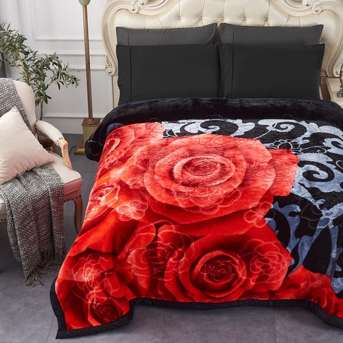 Thick Heavy Blanket King Queen 2Ply Reversible Silky Mink Bedspread Bed Blankets - Picture 27 of 39