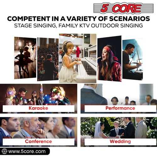 5Core XLR Microphone Dynamic Mic Karaoke Singing Studio Mics Handheld Microfono - Picture 8 of 10