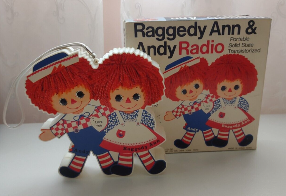 Vintage 1973 Raggedy Ann and Andy I Love You Portable Transistor Radio ...