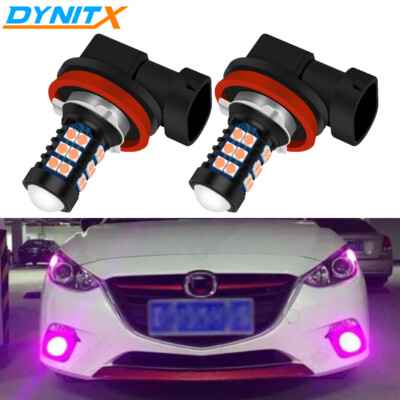 DYNITX Lighting LED Fog Light Lamp Bulbs for Audi BWM Benz VW 14000K Pink Purple