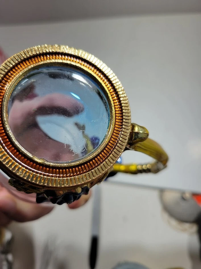 (2) Стеклянные кофейные кружки Luka Tech ручной работы с эмалью бабочка цветок - Изображение 3 из 3