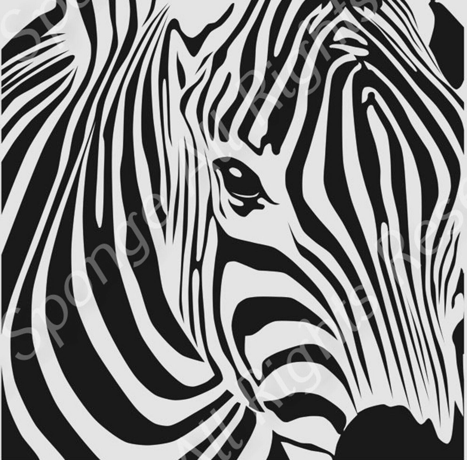 11-00128 Zebra Head Safari Animal Stencil - iStencils