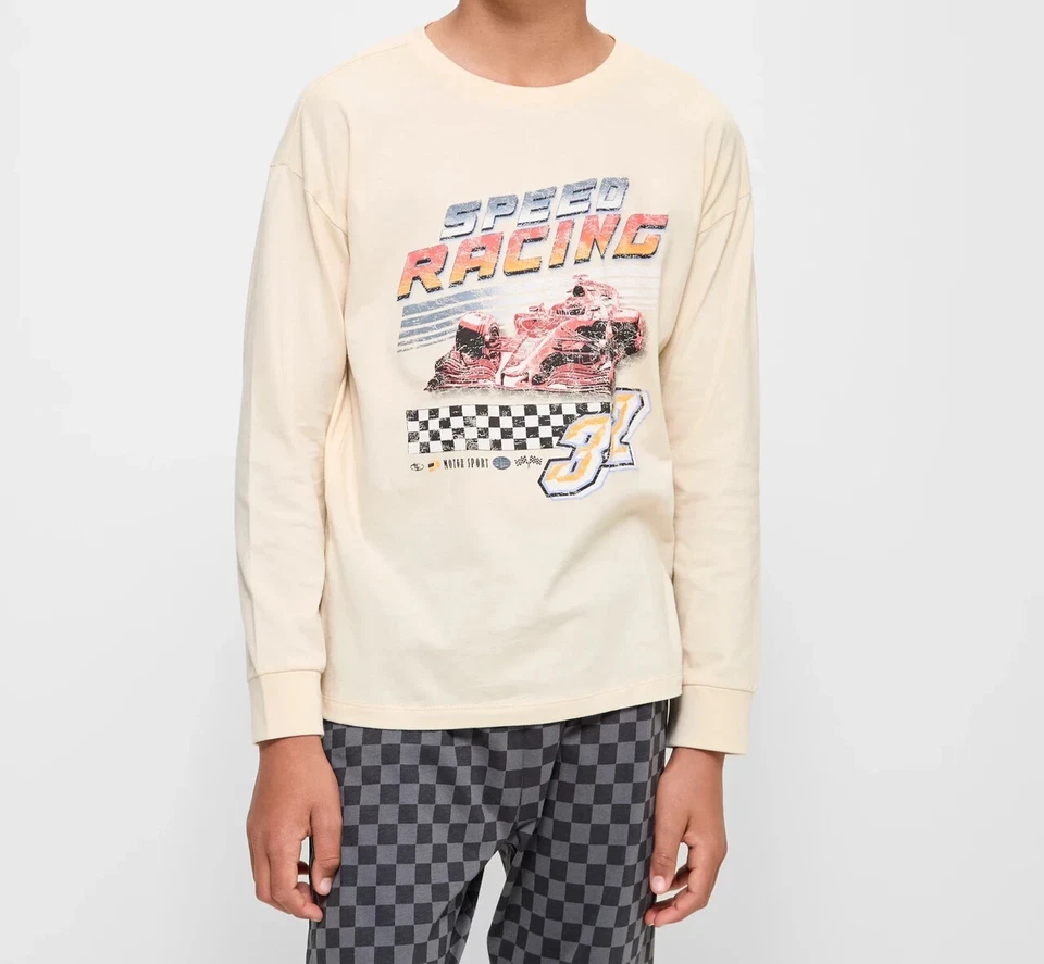 Мальчики размер 12 скорость гонки автомобилей царапины хлопок середины сезона пижамы цель новый 251 - Изображение 4 из 4