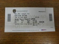 13/02/2018 Ticket: Notts County v Carlisle United  . For UK orders shipping is F