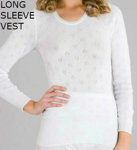 Ladies Thermal Underwear-Vest, Short /Long Sleeved, Long John- White & Black New - Picture 7 of 15