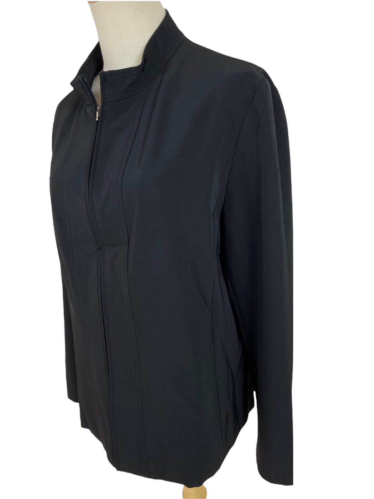 Sportscraft Black Zip Up Womens Jacket Size 16 Plus Size Stretch eBay