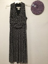 Evan Picone Womens Dress Size 6 Petite Black White Lined Top Racer Back 191