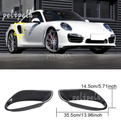 Cubierta de ventilación lateral de fibra de carbono seca para guardabarros para Porsche 911 991 Turbo S 14-2016 - Imagen 1 de 11