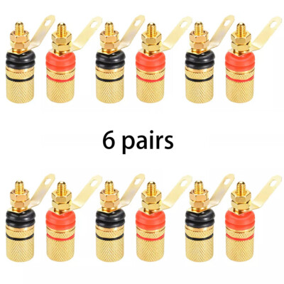 12Pcs 4mm Amplifier Speaker Terminal Binding Post Banana Plug Socket Connector