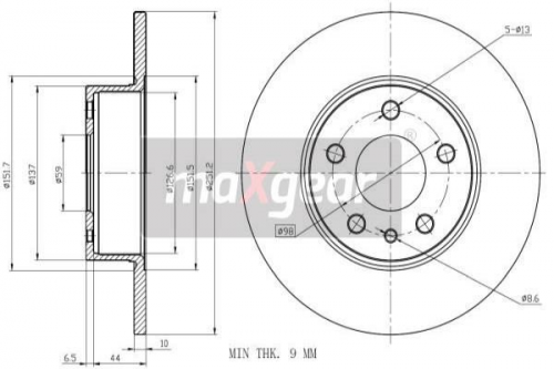 2X Maxgear 19-0981 Bremsscheibe FüR Alfa Romeo Lancia-image