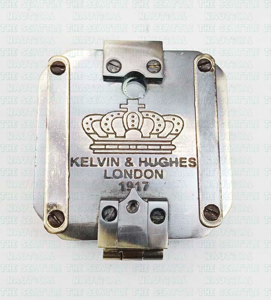 Vintage Antique Nautical Brass Solid Kelvin & Hughes 1917 Brunton