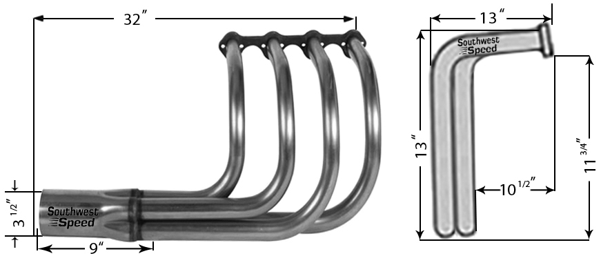 NEW CLASSIC ROADSTER HEADERS,T-BUCKET,STAINLESS STEEL,SMALL BLOCK FORD ...