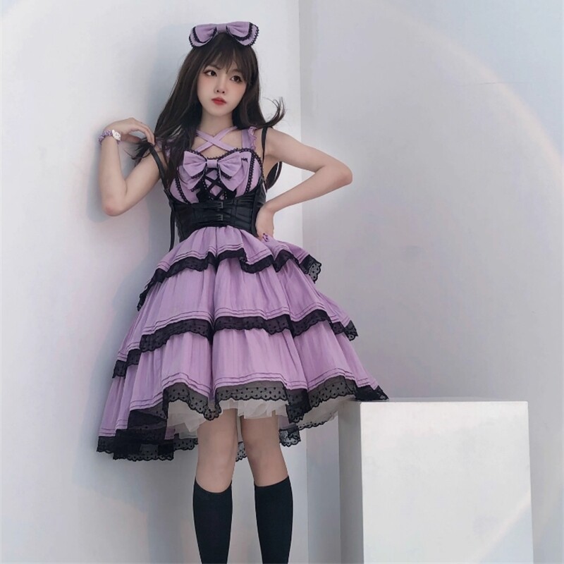 Japanese Lolita women cute jsk ruffled dress princess