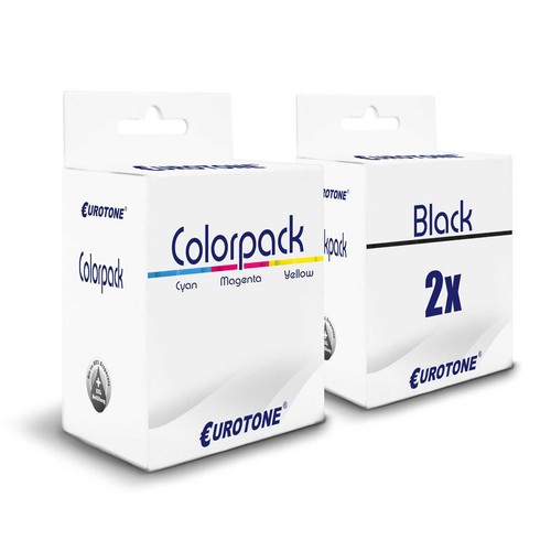 3x Eurotone Pro Ink 2+1 F R HP Deskjet 3636 3630 3631 2132 3637 1110 - Zdjęcie 2 z 4