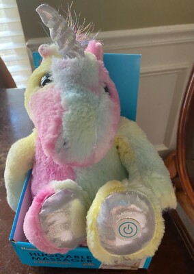 HealthTouch Vibration Huggable Massager Rainbow Unicorn Plush Animal SOFT
