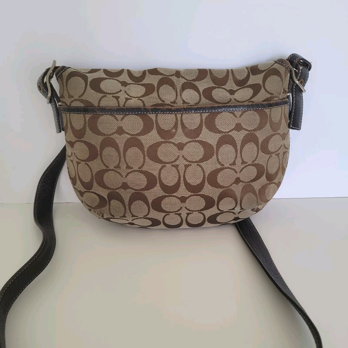 【Time is on】Tanning Horse Leather Coach Coach 6842 Signature Brown Tan Crossbody Shoulder Bag Medium