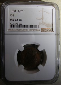 1834-Classic-Head-Half-Cent-C1-NGC-MS62BN-Lovely-Toning