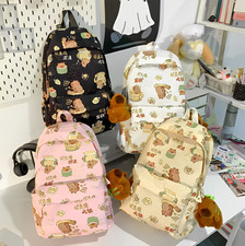 Kawaii Cartoon Capybara Backpack Funny Large Capacity Capybara School Bag Nylon