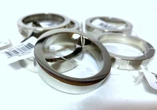 DII DESIGN IMPORTS SILVER STAINLESS STEEL CIRCLE NAPKIN RING SET OF 6 2.5" NEW