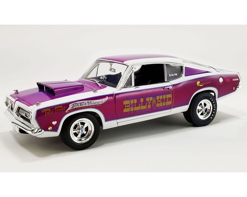 ACME 1:18 Billy the Kid 1968 Plymouth Barracuda Diecast White Purple A1806125 - Picture 2 of 5