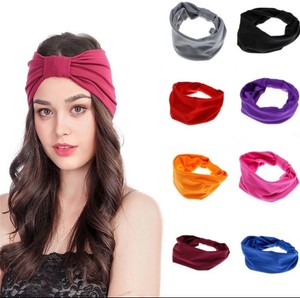 elastic head hairband turban bandanas headband stretch yoga wrap wide sport