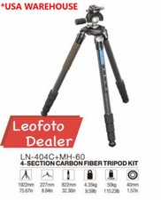 Leofoto LN-404C 100mm Bowl Tripod  MH-60 Ballhead w Handlebar s