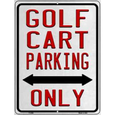 Golf Cart Metal Parking Sign 4.5''x 6'' for Home Wall Door Garage Novelty Decor