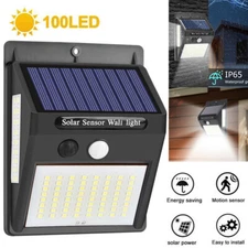 Outdoor 100 LED Solar Lights PIR Motion Sensor Wall Lamp Garden Waterproof Light