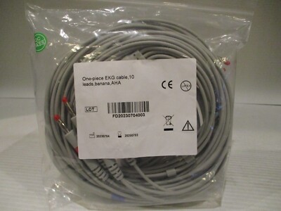EKG Cable One Piece, 10 Lead, Banana, AHA
