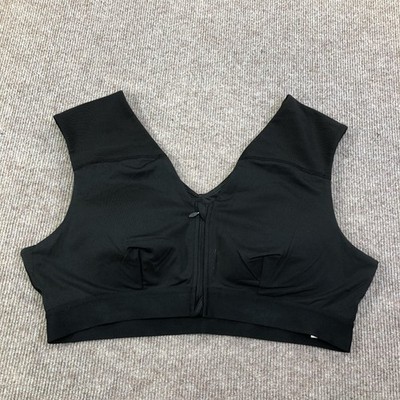 Tommie Copper Shoulder Support Sports Bra Womens 3XL Black Zip Front Znergy