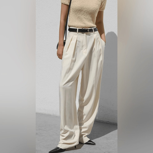 NEW The Frankie shop pamela trousers in cornsilk Medium